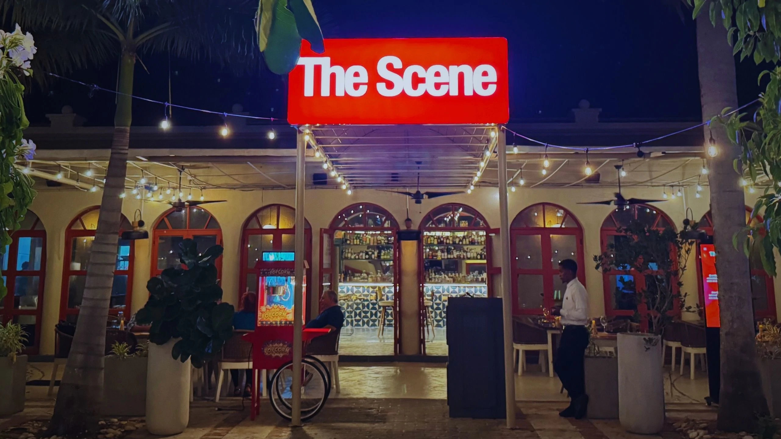 Sunset lounge in Cap Cana with cocktails and marina view